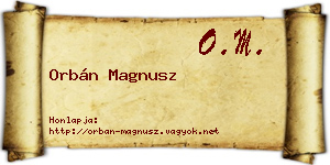 Orbán Magnusz névjegykártya